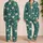 White Daisy Teal Green Botanical Meadow Floral Summer Lounge Style for Women and Girls Satin Pajamas Set - 2