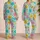 Bohemian Meadow Flowers For Dance Practice, Lounging, And Casual Outdoor Weekend Style Satin Pajamas Set - 2
