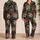 Coral Meadow Flowers Charcoal Botanical Garden Motif for Girls Summer Lounging Wear Satin Pajamas Set - 2