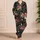 Coral Meadow Flowers Charcoal Botanical Garden Motif for Girls Summer Lounging Wear Satin Pajamas Set - 4