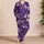 Royal Violet Rose Bouquet Motifs For Romantic Lounging And Holiday Gifting For Her Satin Pajamas Set - 4