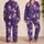 Royal Violet Rose Bouquet Motifs For Romantic Lounging And Holiday Gifting For Her Satin Pajamas Set - 2