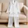 White Heart Midnight Navy Cozy Valentine's Day Lounge Gift For Girls, Women, And Teens Satin Pajamas Set - 5