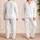 White Heart Midnight Navy Cozy Valentine's Day Lounge Gift For Girls, Women, And Teens Satin Pajamas Set - 2