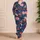 Navy Floral Garden Peonies and Camellias for Cozy Bedtime Routines, Girls and Kids Satin Pajamas Set - 4