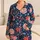Navy Floral Garden Peonies and Camellias for Cozy Bedtime Routines, Girls and Kids Satin Pajamas Set - 1