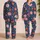 Navy Floral Garden Peonies and Camellias for Cozy Bedtime Routines, Girls and Kids Satin Pajamas Set - 2