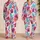 Abstract Floral Graffiti Blooms for Bedtime Lounging, Weekend Relaxation and Gifting Satin Pajamas Set - 2