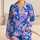 Cobalt Blue Ballet Pink Marbled Tie Dye Cozy Loungewear For Yoga, Travel, Girls And Teens Satin Pajamas Set - 1