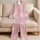 Cute Elephant Butterfly Blush Pink Nursery Style for Girls' Outings and Vacations Satin Pajamas Set - 5