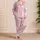 Cute Elephant Butterfly Blush Pink Nursery Style for Girls' Outings and Vacations Satin Pajamas Set - 4