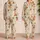 Woodland Fox Rabbit Fawn Animal Garden Scene Cozy Autumn Holiday Gift For Young Girls Satin Pajamas Set - 2