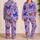Colorful Butterfly Summer Garden Motif for Cheerful Lounging, Gifts, and Travel Days Satin Pajamas Set - 2