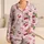 Cherry Bow Motif, Sweet Pink Fruit Outfit For Girls, Spring Days, Parties And Gifts Satin Pajamas Set - 1