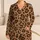 Camel Tan Leopard Rosettes Earthy Animal Motif Cozy Autumn Lounge Gift For Women Satin Pajamas Set - 1