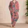 Tropical Palm Hibiscus Leaves in Coral Pink for Resort Travel and Summer Lounging Style Satin Pajamas Set - 4