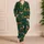 Golden Tiger Jungle Leaves for Tropical Home Relaxation, Women’s Retro Lounge Style Satin Pajamas Set - 4