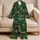 Golden Tiger Jungle Leaves for Tropical Home Relaxation, Women’s Retro Lounge Style Satin Pajamas Set - 5