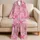 Pink Coastal Shell Starfish Nautilus Beach Gift For Women And Girls At Home Comfort Satin Pajamas Set - 5