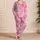Pink Coastal Shell Starfish Nautilus Beach Gift For Women And Girls At Home Comfort Satin Pajamas Set - 4