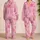 Pink Coastal Shell Starfish Nautilus Beach Gift For Women And Girls At Home Comfort Satin Pajamas Set - 2