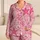 Pink Coastal Shell Starfish Nautilus Beach Gift For Women And Girls At Home Comfort Satin Pajamas Set - 1