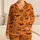 Orange Jack O Lantern Bat Halloween Lounge Set Gift For Women Cozy Autumn Evenings Satin Pajamas Set - 1