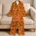 Orange Jack O Lantern Bat Halloween Lounge Set Gift For Women Cozy Autumn Evenings Satin Pajamas Set - 5