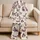 Ivory Lavender Butterfly Motifs for Cozy Evenings and Slow Weekend Lounging Rituals Satin Pajamas Set - 5