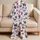 French Bulldog Rose Floral Faces, Cozy Boutique Home Lounge Gift for Women Dog Lovers Satin Pajamas Set - 5
