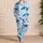 Watercolor Whale Shark Ocean Scene for Relaxing Coastal Lounging and Beach Getaways Satin Pajamas Set - 4