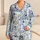 Gray Blue Bunnies And Blue Floral Eggs For Easter Family Gatherings And Lounging Satin Pajamas Set - 1