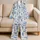 Cute Blue Octopus Seahorse Coastal Motifs For Beach Lounging And Relaxed Home Days Satin Pajamas Set - 5