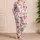 Pink Santa Reindeer Bows And Mint Christmas Trees For Festive Holiday Lounging Women Satin Pajamas Set - 4
