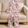 Pink Santa Reindeer Bows And Mint Christmas Trees For Festive Holiday Lounging Women Satin Pajamas Set - 5