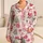 Pink Santa Reindeer Bows And Mint Christmas Trees For Festive Holiday Lounging Women Satin Pajamas Set - 1