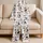 Cute Black and White Cow Bow Tie Loungewear for Cozy Spring Summer Mornings, Women Satin Pajamas Set - 5