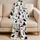 Black And White Cat Family Home Lounge Set For Spring Summer Gifts For Cat Lovers Satin Pajamas Set - 5