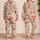 Pink Grapefruit Citrus Stripes for Relaxing Bedtime Lounging, Women's Cozy Home Style Satin Pajamas Set - 2