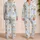 Teddy Bear Floral Pinstripes for Cozy Bedtime, Nursery Lounging and Family Gift Giving Satin Pajamas Set - 2