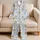 Teddy Bear Floral Pinstripes for Cozy Bedtime, Nursery Lounging and Family Gift Giving Satin Pajamas Set - 5