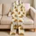 Jack O Lantern Pumpkin Stripes for Halloween Lounging Cozy Autumn Gift for Women Satin Pajamas Set - 5