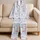 Dusty Rose Ribbon Bows Blue Gingham Cozy Bedtime Loungewear Gift For Women, Moms Satin Pajamas Set - 5