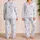 Dusty Rose Ribbon Bows Blue Gingham Cozy Bedtime Loungewear Gift For Women, Moms Satin Pajamas Set - 2