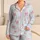 Dusty Rose Ribbon Bows Blue Gingham Cozy Bedtime Loungewear Gift For Women, Moms Satin Pajamas Set - 1