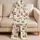 Women's Red Cherry Stripe Lounge Set For Summer Nights, Casual Homewear Gift Idea Satin Pajamas Set - 5