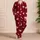 Burgundy Blush Heart Stripes For Cozy Valentine's Day Lounging At Home And Gift Giving Satin Pajamas Set - 4