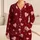 Burgundy Blush Heart Stripes For Cozy Valentine's Day Lounging At Home And Gift Giving Satin Pajamas Set - 1