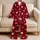 Burgundy Blush Heart Stripes For Cozy Valentine's Day Lounging At Home And Gift Giving Satin Pajamas Set - 5