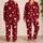 Burgundy Blush Heart Stripes For Cozy Valentine's Day Lounging At Home And Gift Giving Satin Pajamas Set - 2